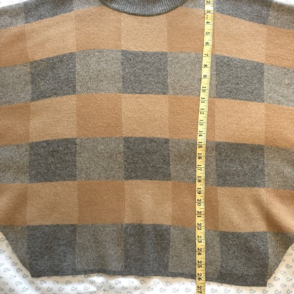 Note di Anita Wool Blend Made in Italy Tan and Gray Women's One Size Poncho - Picture 3 of 6